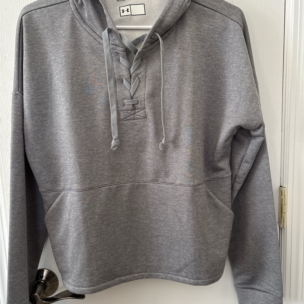 Under Armour Heather Gray Lace-Up Sweatshirt